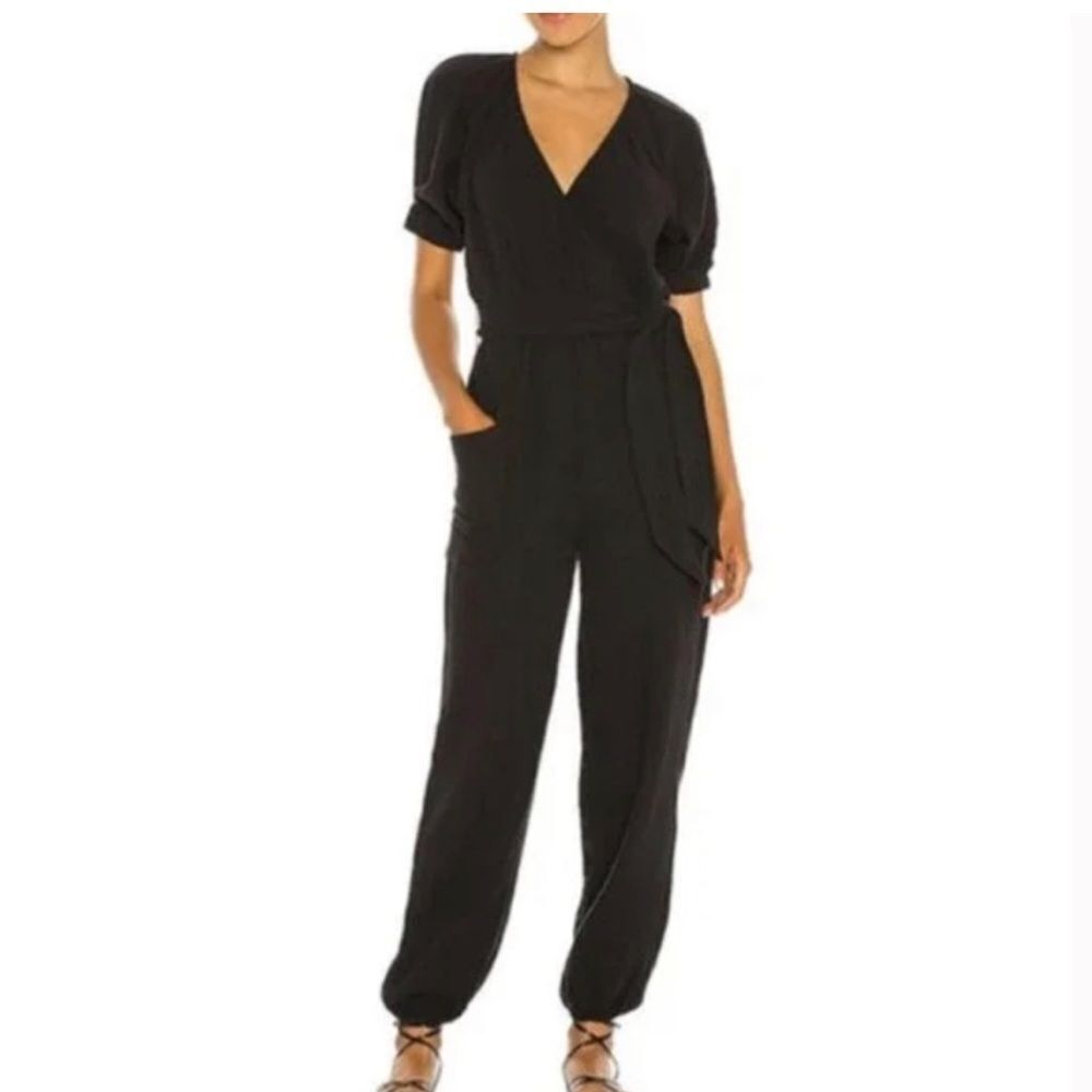 L*Space Shore Thing Gauze Jumpsuit in Black NEW NWT